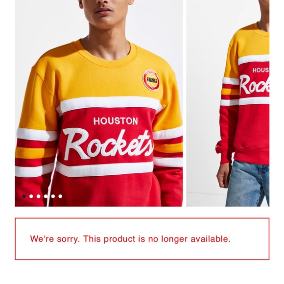 MITCHELL & NESS HOUSTON ROCKETS HEAD COACH CREW SWEATSHIRT SMALL - Picture 4 of 10